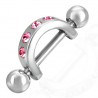 Bouclier de téton 31 - Petit demi-cercle strass roses