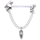 Piercing téton barbell 48 - Lapin et carotte
