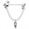 Piercing téton barbell 48 - Lapin et carotte