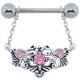 Piercing téton barbell 84 - Motif deluxe A pendant