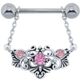 Piercing téton barbell 84 - Motif deluxe A pendant