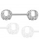 Piercing téton barbell 90 - Quatre ailes