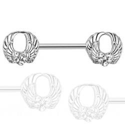 Piercing téton barbell 90 - Quatre ailes