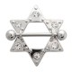 Piercing téton étoile 02 - Six strass transparents