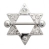 Piercing téton étoile 02 - Six strass transparents