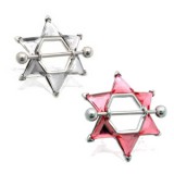 Piercing téton étoile 04 - Gros zircones