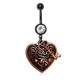 Piercing nombril noir 03 - Coeur vintage