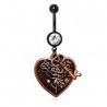 Piercing nombril noir 03 - Coeur vintage