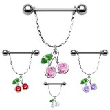Piercing téton cerise avec des strass (29)