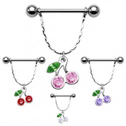 Piercing téton cerise avec des strass (29)