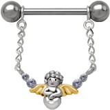 Piercing téton ange ailes jaunes (60)