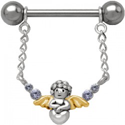 Piercing téton ange ailes jaunes (60)