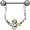 Piercing téton ange ailes jaunes (60)