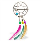 Piercing téton attrape rêve trois plumes colorées (49)
