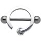 Piercing téton en forme de cercle avec strass (68)