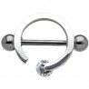 Piercing téton en forme de cercle avec strass (68)