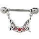 Piercing téton motif pendant avec strass (66)