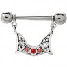 Piercing téton motif pendant avec strass (66)