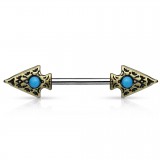 Piercing téton barbell 75 - Pointes vintages