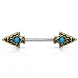 Piercing téton barbell 75 - Pointes vintages