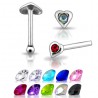 Piercing stud de nez 0.5mm 01 - Coeur et strass