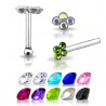 Piercing stud de nez 0.5mm 03 - 4 strass