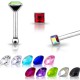 Piercing stud de nez 0.5mm 04 - Strass carré