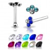 Piercing stud de nez 0.5mm couronne avec embout boule (07)
