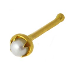 Piercing stud de nez 0.5mm 59 - Or-9k perle