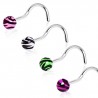 Piercing nez courbé 0.8mm 25 - Panthère boule