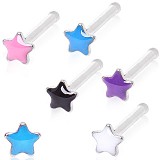 Piercing nez droit 0,8mm 45 - étoile enamel