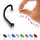 Piercing de nez courbe 1mm 09 - Flexible noir cristal