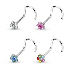 Piercing nez courbé 0.8mm 06 - Fleur