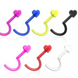 Piercing nez courbé 0.8mm 29 - Flexible coeur