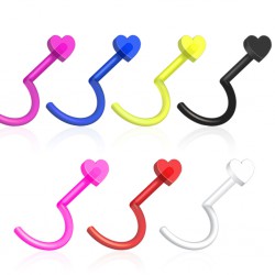 Piercing nez courbé 0.8mm 29 - Flexible coeur