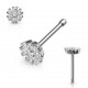 Piercing nez droit 0,8mm 71 - Fleur strass