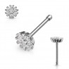 Piercing nez droit 0,8mm 71 - Fleur strass
