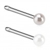Piercing nez droit 0,8mm boule perle (47)