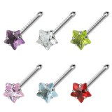 Piercing nez droit 0,8mm 32 - Cristal étoile