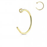 Anneau de nez 0.8mm 10 - Strass plaqué-or