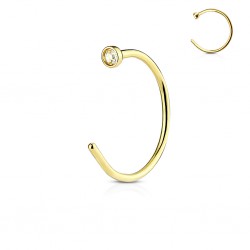 Anneau de nez 0.8mm 10 - Strass plaqué-or