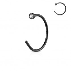 Anneau de nez 0.8mm 11 - Strass noir
