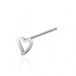 Piercing nez pliable 0.8mm 06 - Argent coeur creux
