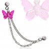Chaine pour oreille 23 - Papillon rose