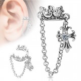 Chaine pour oreille 28 - Couronne et croix
