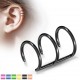 Faux Piercing oreille 08 - Triple anneau PVD