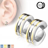 Faux Piercing oreille 38 - Clip bicolore (la paire)