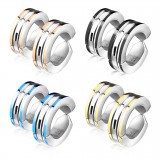 Faux Piercing oreille 38 - Clip bicolore (la paire)
