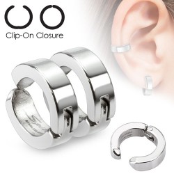 Faux Piercing oreille 44 - Clip gris (la paire)