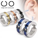 Faux Piercing oreille 46 - Clip PVD et zircone (la paire)